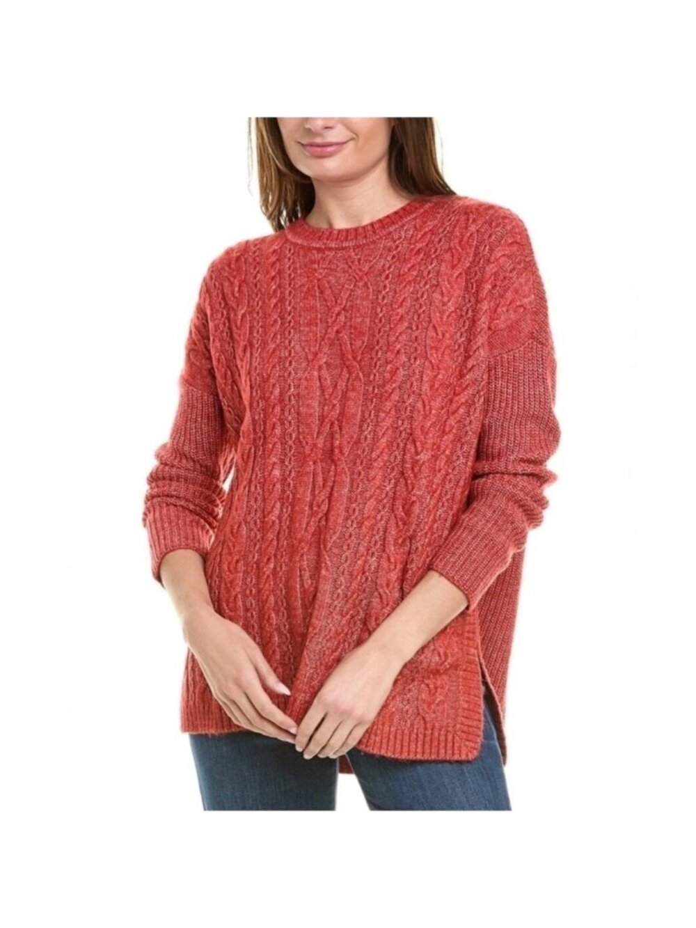 Cabi Playoff Pullover Sienna Long Sleeve Fisherman Sweater Womens Small New